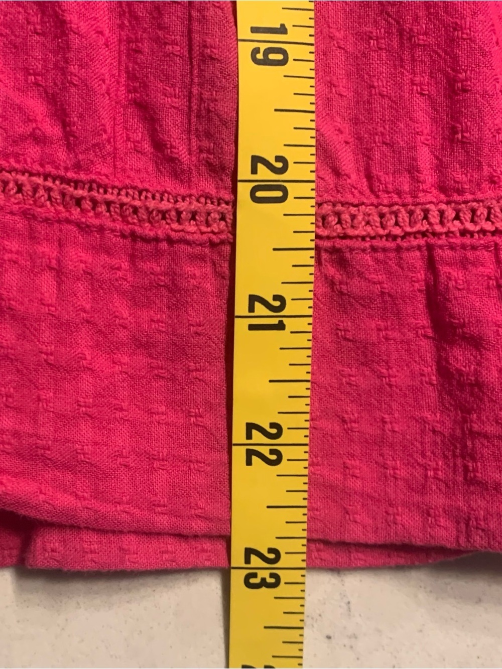 Sundance Bright Pink Smocked Button-Front Puff Sleeve Peasant Top - S - Picture 7 of 7
